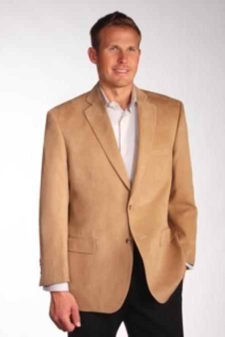 Two Discount Affordable 2 Button Style Camel ~ Khaki Wool Fabric ~ Cashmere Blazer Online Sale Sport coat Jacket 