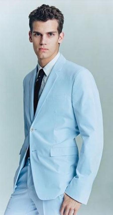 2 Button Style Light Blue ~ Sky Blue (Powder blue) Suit 