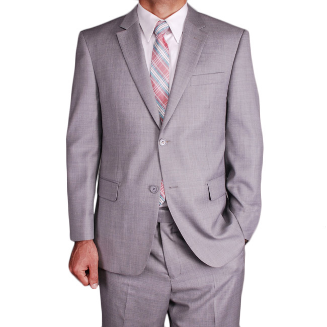 Authentic Mantoni Brand  2 Button Style Wool Fabric Suit Light Gray 