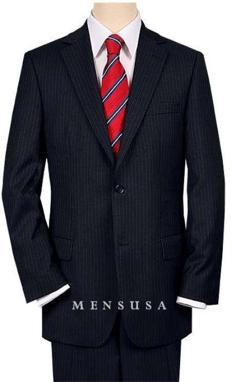 High-quality Construction 2 Button Style Navy Blue Shade MiniStripe Ultimate Tailoring &Wool Fabric 