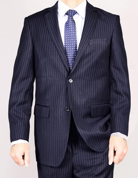 Giorgio Fiorelli Suit men's Classic Two Buttons pinstripe Authentic Giorgio Fiorelli Brand suits Flat Front Pant