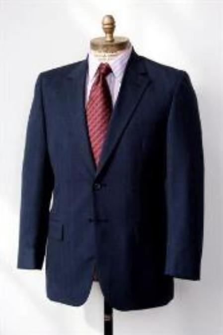 Big & Tall XL Men’s 2 Button Style Single Breasted Wool Fabric Suit Navy 