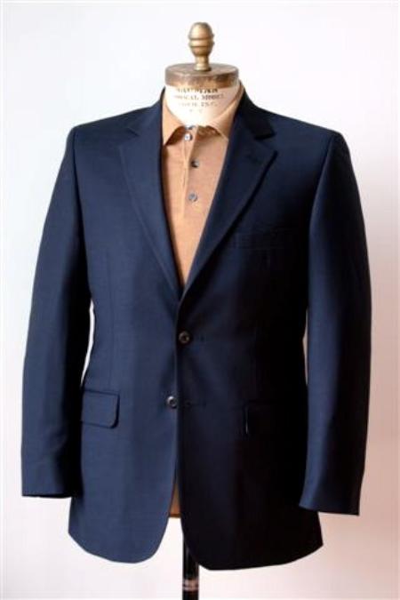Big & Tall XL Men’s 2 Button Style Single Breasted Wool Fabric Suit Navy 