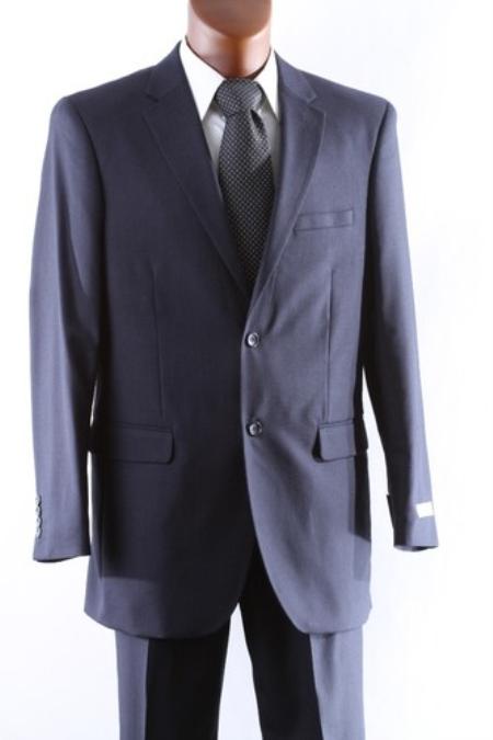 2 Button Style 100% Wool Fabric Athletic Cut Suits Classic Fit  W Single Pleat Pants Navy 