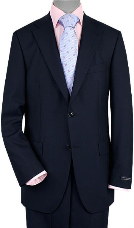 2 Button Style Vented Navy No Pleats Suit 