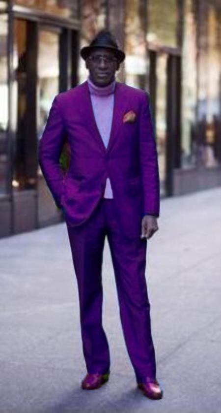 Classic Ultra Smooth 2 Button Style Suit Purple color shade 