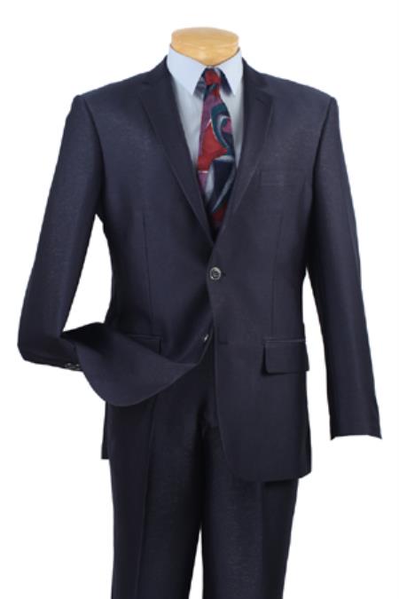 Single Breasted 2 Buttons Style Slim narrow Style Fit Suits for Online Midnight Navy Blue Shade 