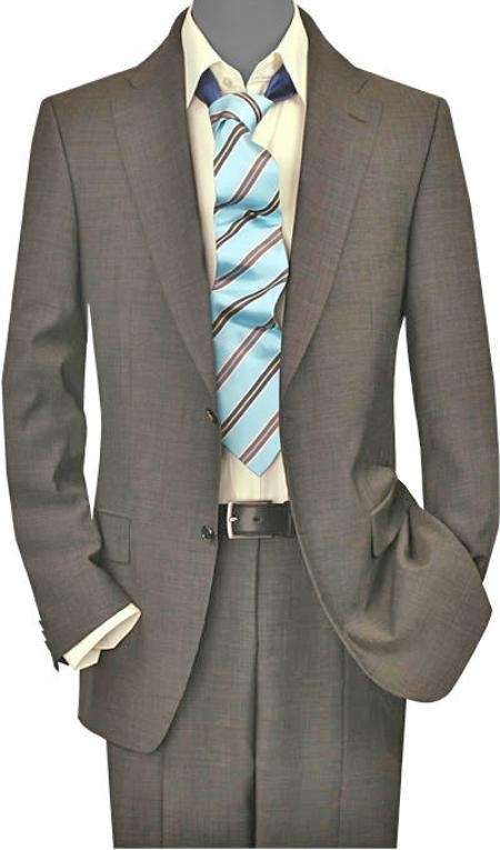 2 Button Style Vented Taupe ~ Beige Mini Pattern Weave Pattern Texture Pattern Suit Wool