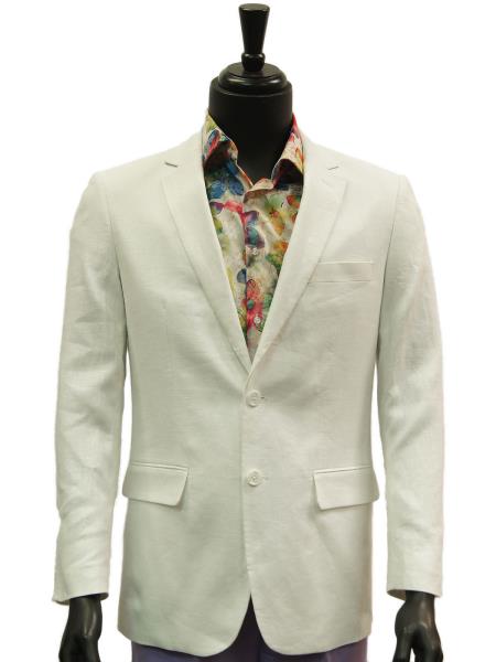 A Cream - Off White - Ivory Cheap Priced Designer Fashion Dress Casual Blazer On Sale Linen Casual Blazer - Summer Blazer-Mens linen suit
