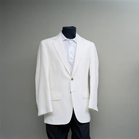 2 Button Style Blazer Online Sale White with brass buttons sportcoat Wool