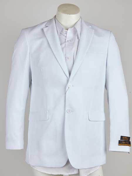  Notch Lapel 2 Button Style White Single Breasted Blazer Online Sale