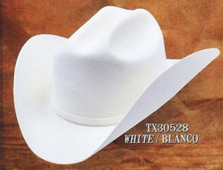 Cowboy Western Hat 4X Felt Hats White Wool