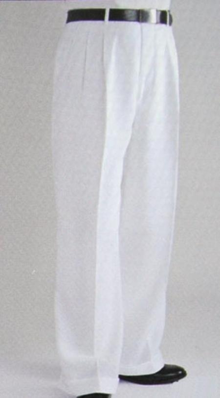 White 1920s 40s Fashion Clothing Look ! Wide Leg Dress Pants Pleated Slacks baggy dress trousers