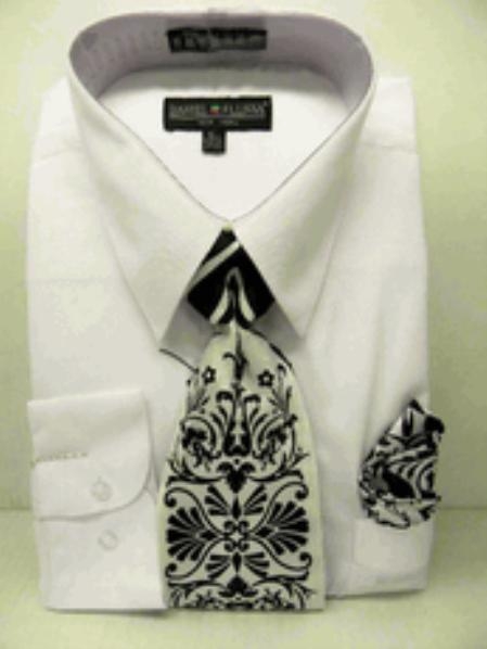Affordable Clearance Cheap Mens Dress Shirt Sale Online Trendy - White Dress Shirt Tie Set 