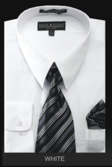 Affordable Clearance Cheap Mens Dress Shirt Sale Online Trendy - Dress Shirt - PREMIUM TIE - White 