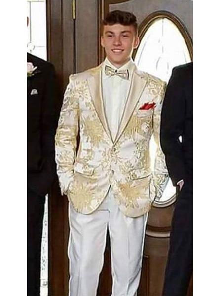  men's Alberto Nardoni Best men's Italian Suits Brands White ~ Ivory ~ Tan & Gold Champagne Color Blazer ~ Suit Jacket TanTuxedo