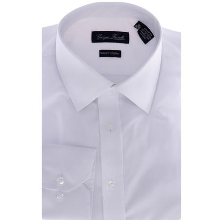 Affordable Clearance Cheap Mens Dress Shirt Sale Online Trendy - Slim-Fit Dress Shirt Solid White 