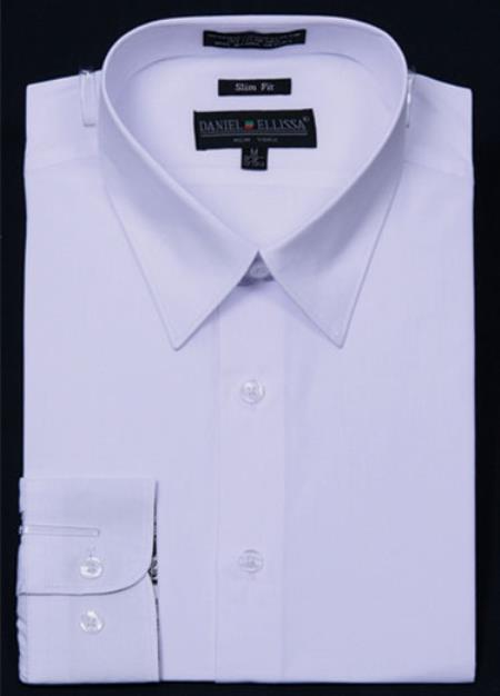 Slim narrow Style Fit Dress Shirt - White Color 