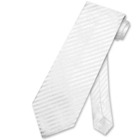 White Striped Vertical Stripes Design Neck Tie 