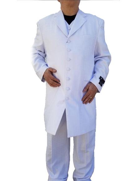  Men's White Notch Lapel Single Breasted Windowpane ~ Plaid Pattern Zoot Suit For sale ~ Pachuco men's Suit Perfect for Wedding