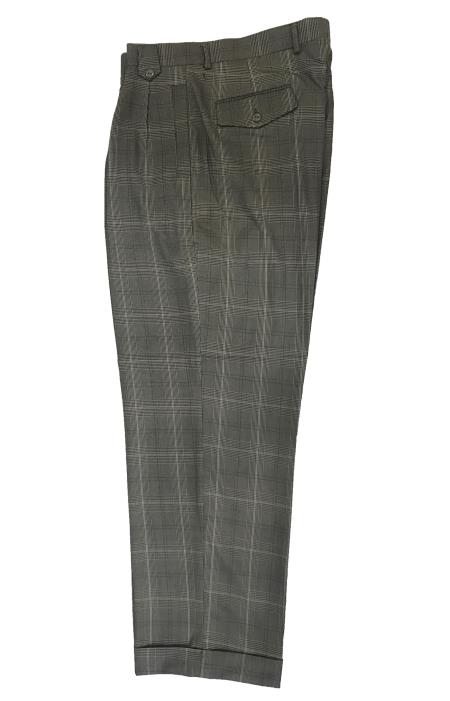  Wide Leg Slacks ~ Dress Pants Patter 1920s 40s Fashion Clothing Look ! Gray Window Pane ~ Plaid
