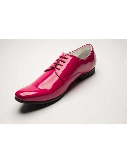  Men's Two Toned Lace Up Wingtip Style Leather Pink 1920s style fashion men's shoes