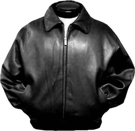 Men's black leather jacket