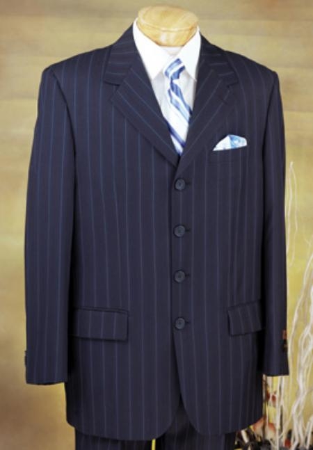 Navy Pinstripe Suit