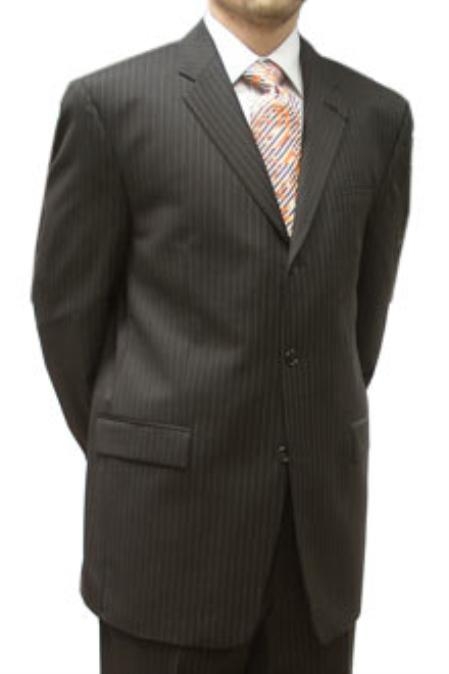 Brown Pinstripe 3 Buttons Suit