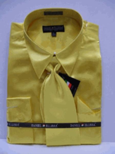 Gold Satin Dress Shirt