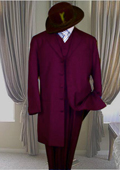 Suit with maroon shirt