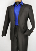 Black suit blue shirt