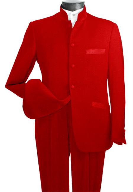 Red Mandarin Suit