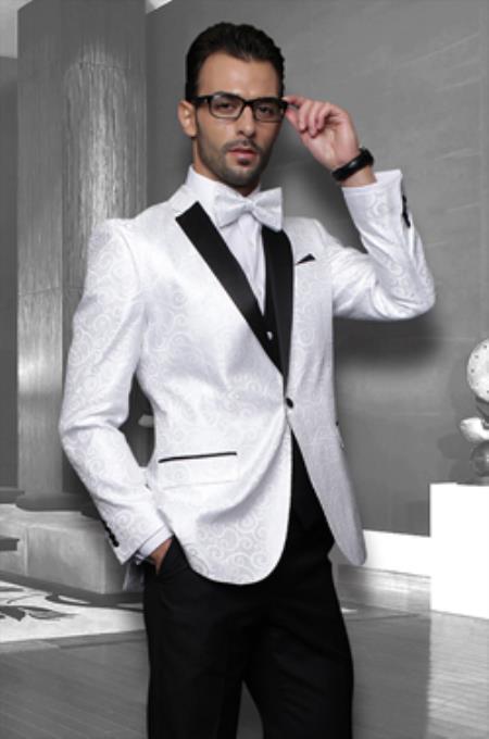 white blazer with black lapel