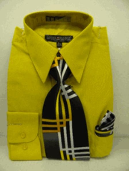 yellow french cuff dress shirt