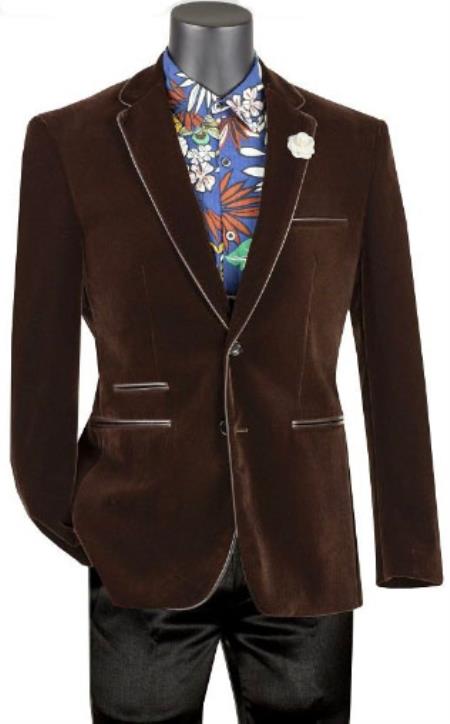 Blazer Online Sale Coat Stylish 2 Button Style Sport Jacket brown color shade Discounted Affordable Velvet ~ Velour Sport coat Blazer Online Sale