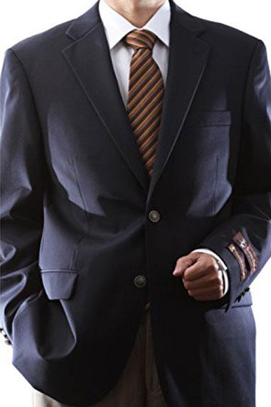  Men's Extra Long & Regular Size 100% Gabardine Blazer & Sport coat Navy