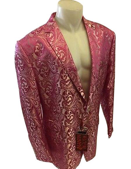  Paisley-100 Alberto Nardoni Best men's Italian Suits Brands Pink men's Blazer (Wholesale price $95 (20PC&UPMinimum))
