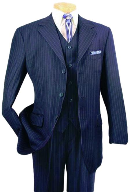  Alberto Nardoni Best men's Italian Suits Brands Vested Pinstripe 100% Wool Suit Pleated Pants 3 Buttons Vested Notch Lapel