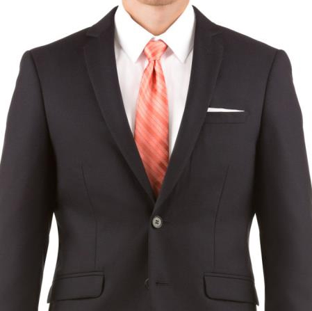 Buy Online Instead of Rental Slim Fit Notch Lapel Groom & Wool Groomsmen Wedding Suits & Tuxedo Online + Navy + Free Shirt & Tie