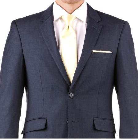 Buy Online Instead of Rental Slim Fit Notch Lapel Groom & Groomsmen Wedding Suits & Tuxedo Online + Navy Blue + Free Shirt & Tie 