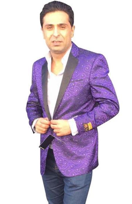Alberto Nardoni Best men's Italian Suits Brands men's Single Breasted Paisley Purple blazer ~ sport coat jacket
