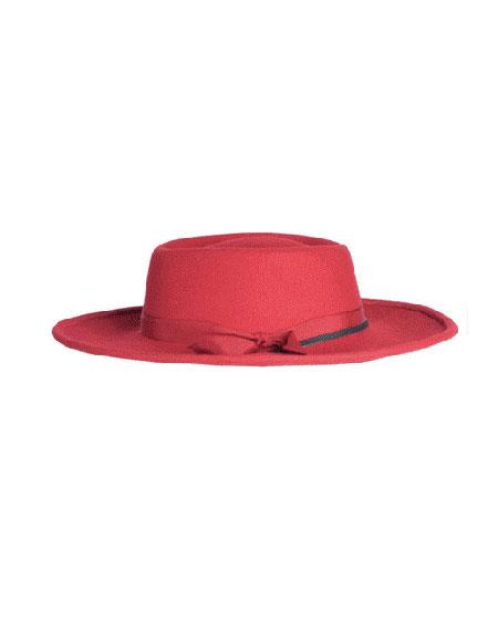 Mens Dress Hat Mens Wide Brim - Earp Zoot suit hat Red