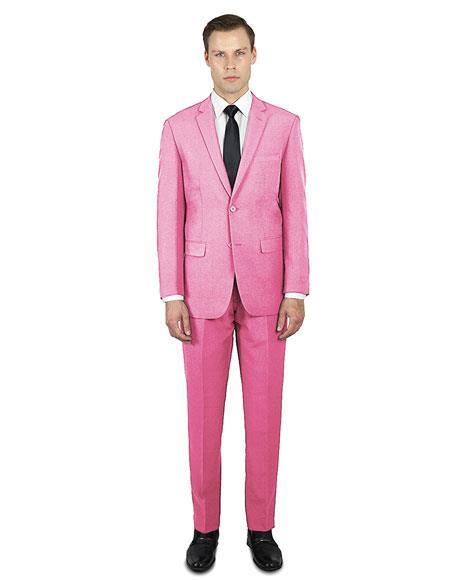 Men’s classic fit pink two button suit