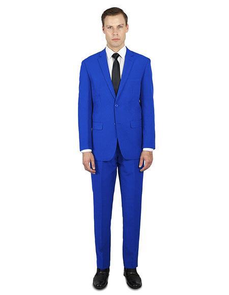 Men’s single breasted royal blue notch lapel suit