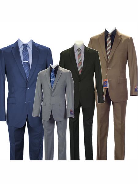 Carlo Lusso men's 2 button fully lined notch lapel slim fit suit