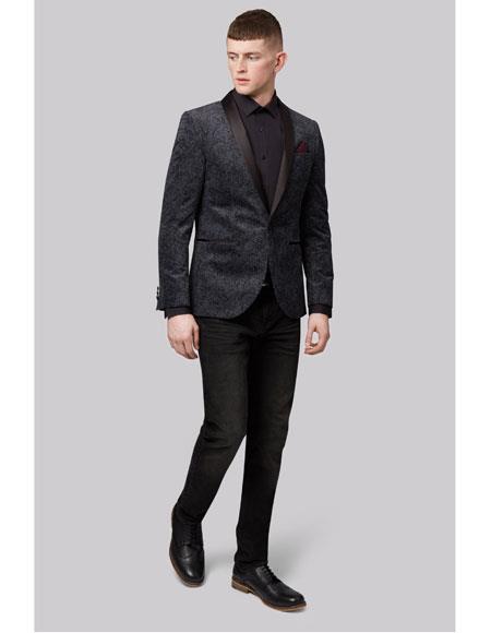 men's 100%  Black Polyester Paisley Velvet Blazer