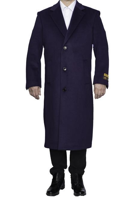 Men's Big And Tall Trench Coat Raincoats wool Overcoat Topcoat 4XL 5XL 6XL Purple - Three Quarter 34 inch length