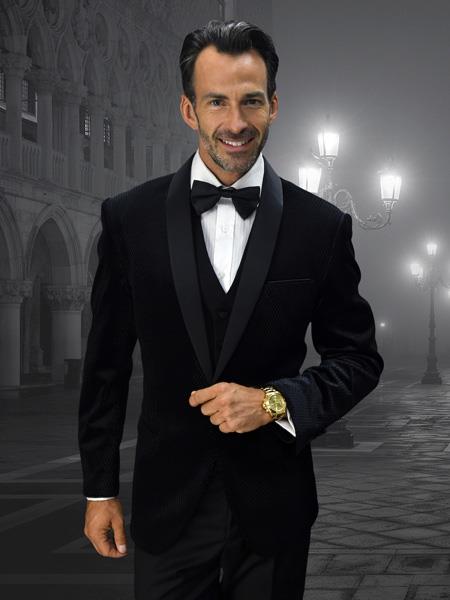  Alberto Nardoni men's Velvet Suit Jacket & Pants (Matching ) Black