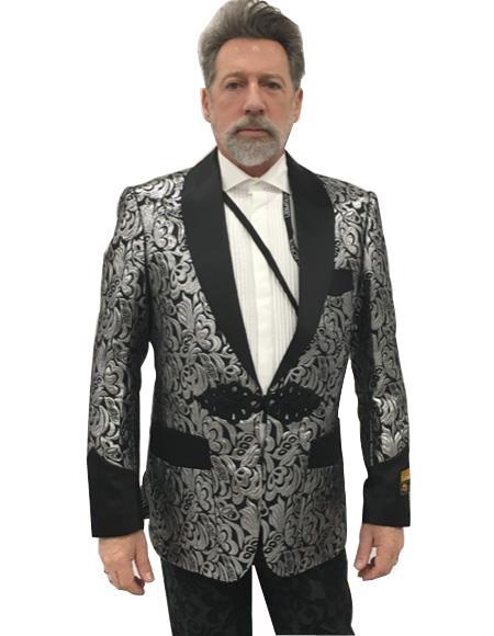  Men's Single Breasted Shawl Lapel Black Flap Front Pocket Suit 